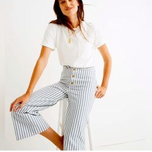 Madewell high wasted blue/white stripe flare 26